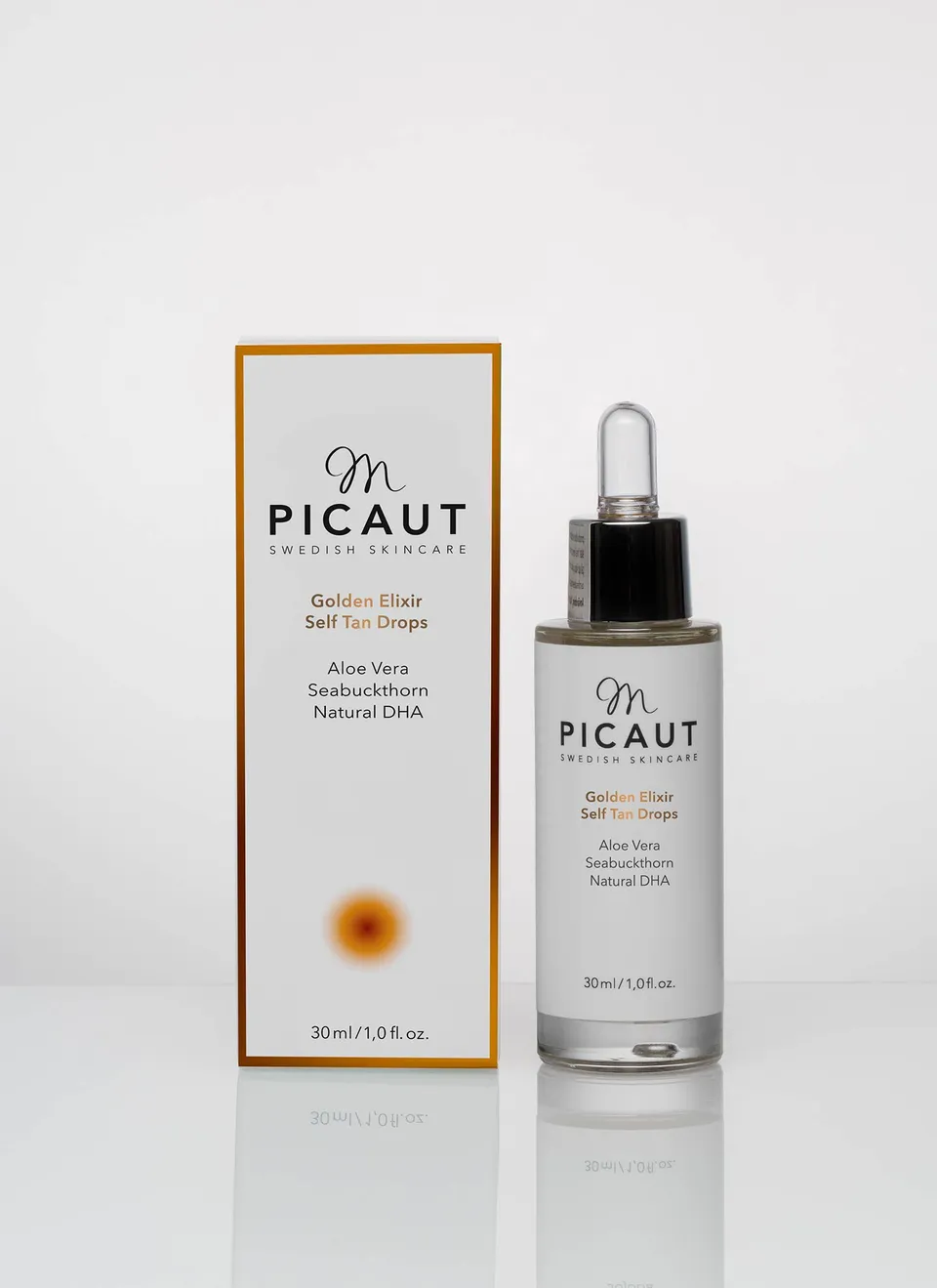 M Picaut Golden Elixir selvbruningsdråper 30 ml glød