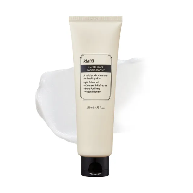 Dear Klairs Gentle Black rens 140 ml mild lav pH fet hud