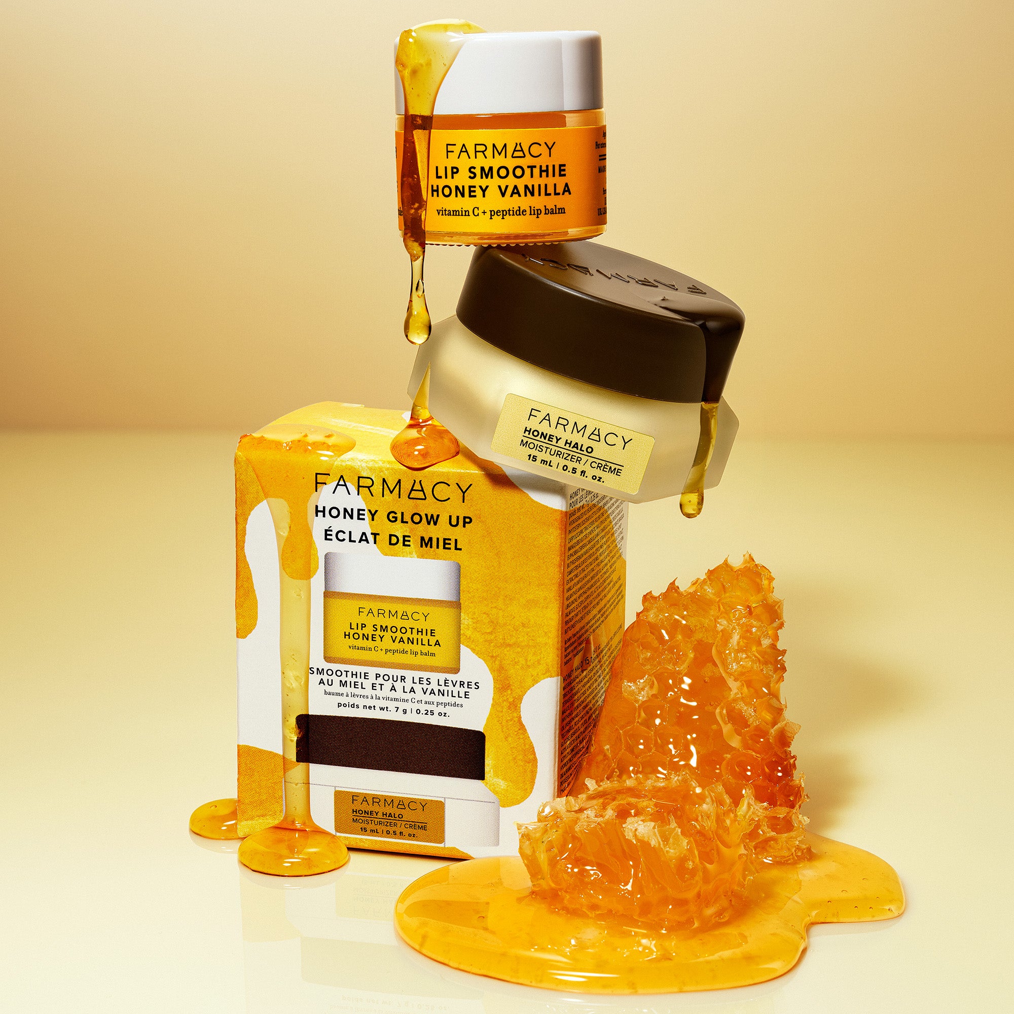 Farmacy Honey Glow Up gavesett krem + leppe 2-delt