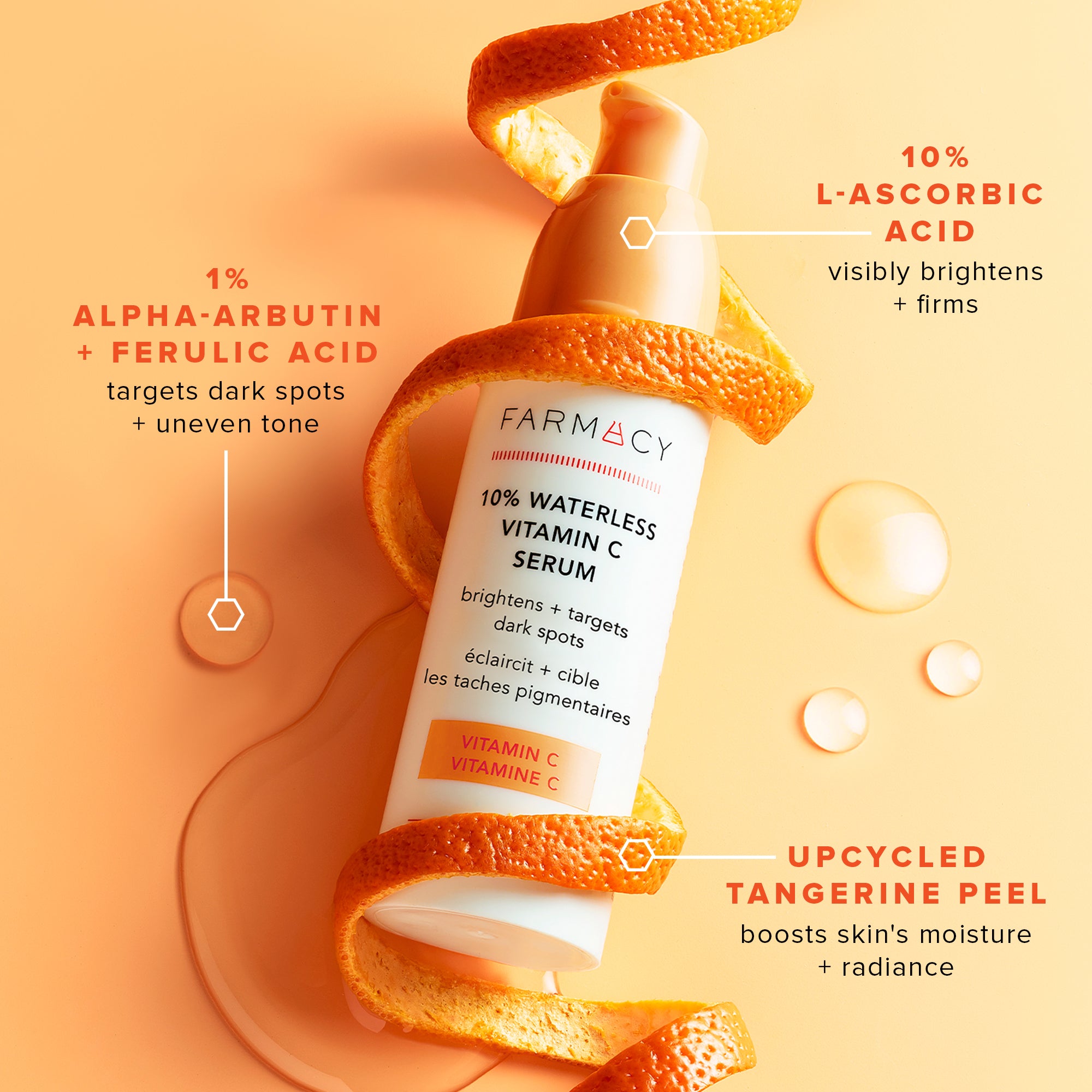 Farmacy Bright On 10% vitamin C serum 30 ml mørke flekker