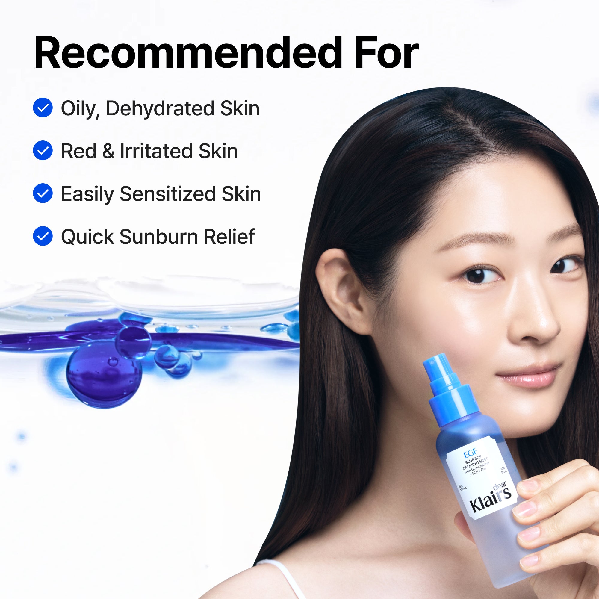 Dear Klairs Blue EGF Calming Mist spray kjølende fet hud