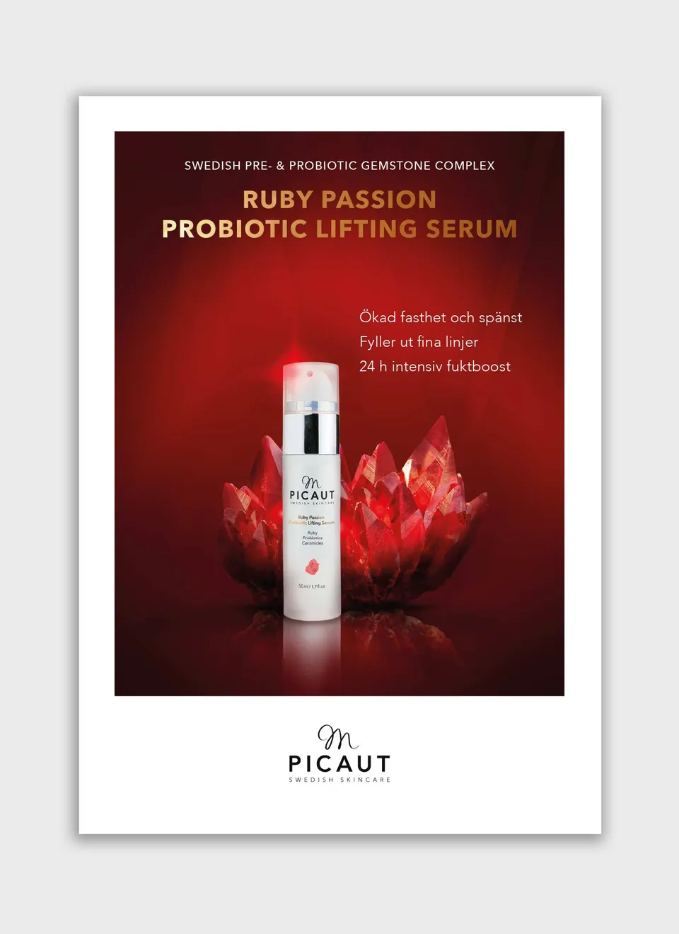 M Picaut Ruby Passion Probiotic Lifting Serum plakat 50x70
