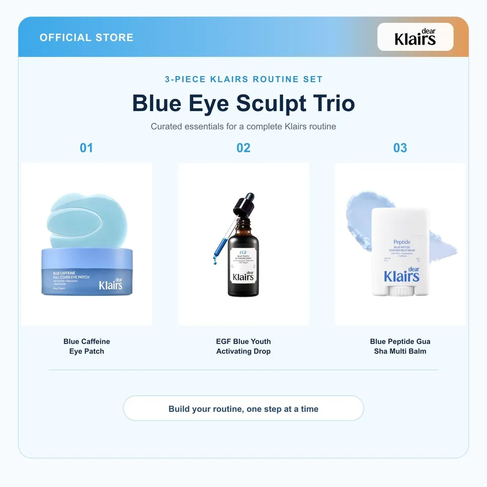 Dear Klairs Blue Eye Sculpt Trio øyesett 3-deler gua sha