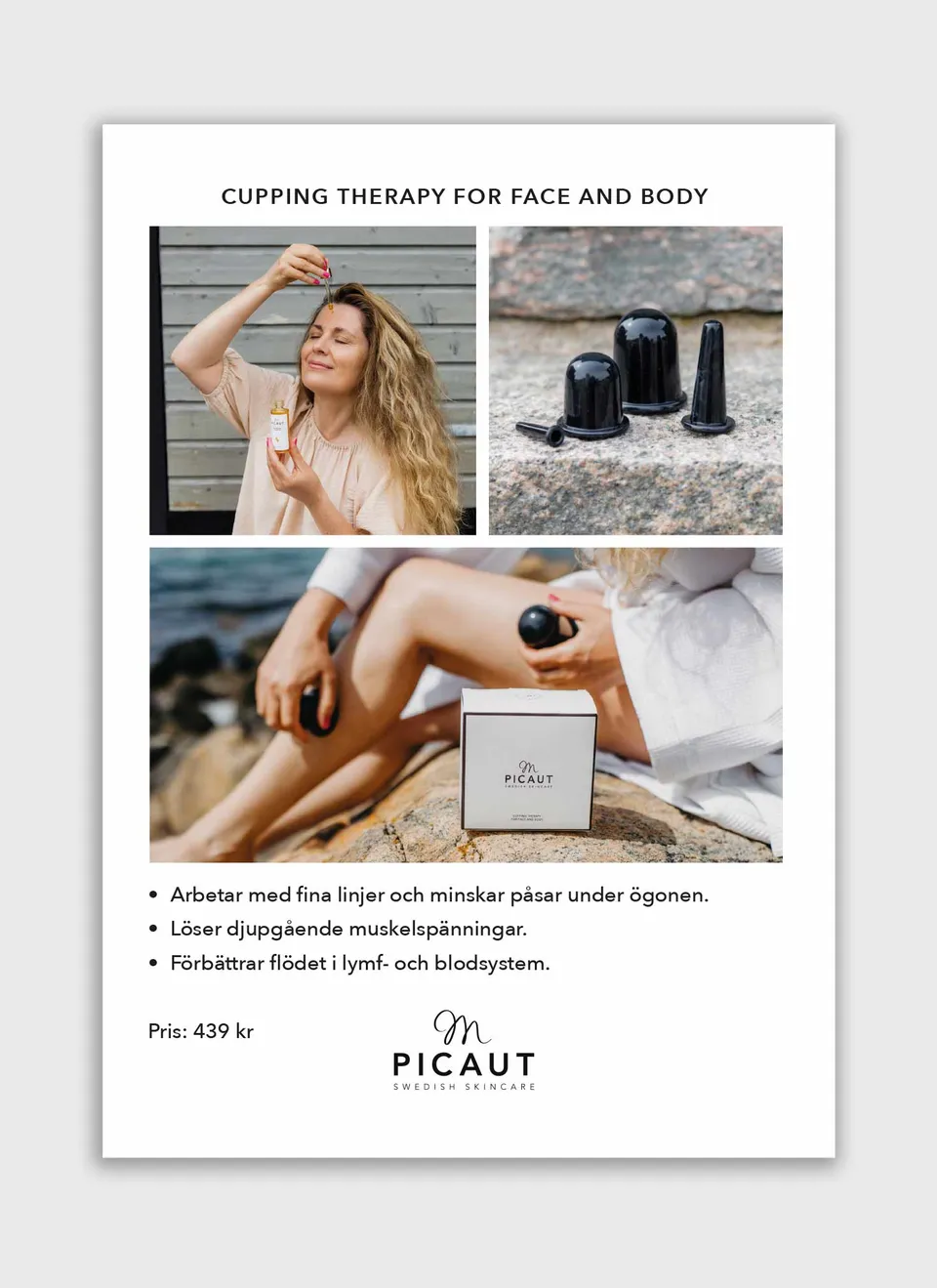 M Picaut Cupping Therapy flyer A4 ansikt kropp