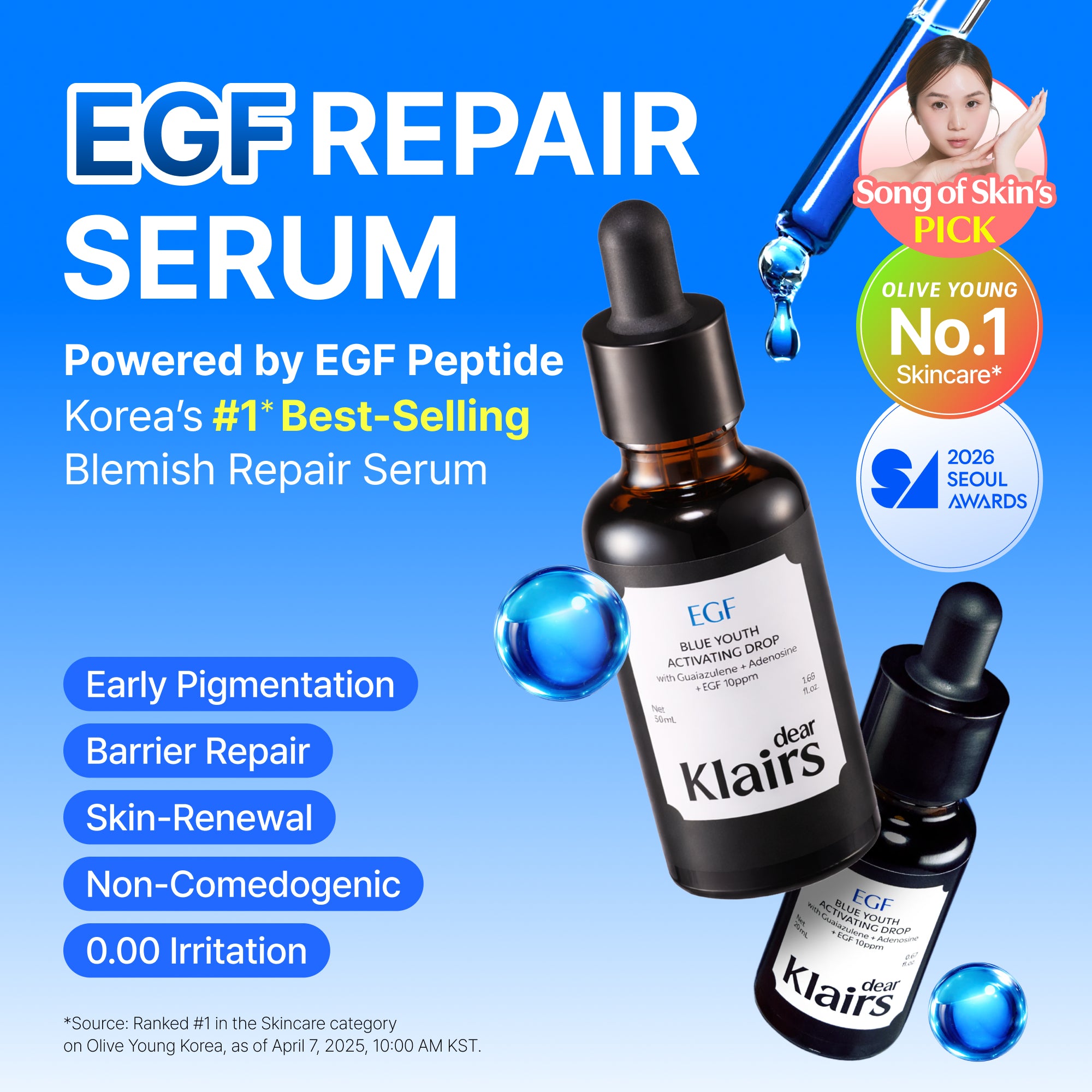 Dear Klairs Blue Youth Activating Drop serum 50 ml EGF