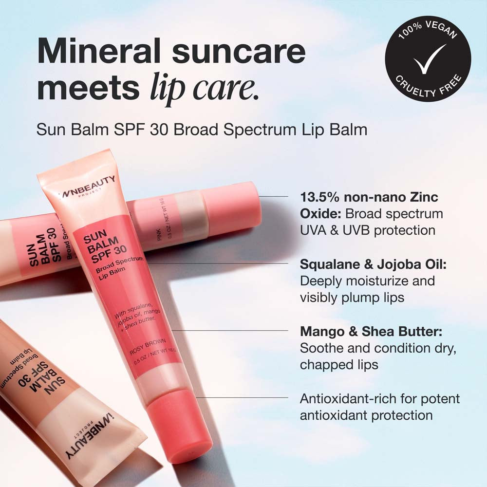 Innbeauty Project Sun Balm SPF 30 leppepomade Latte