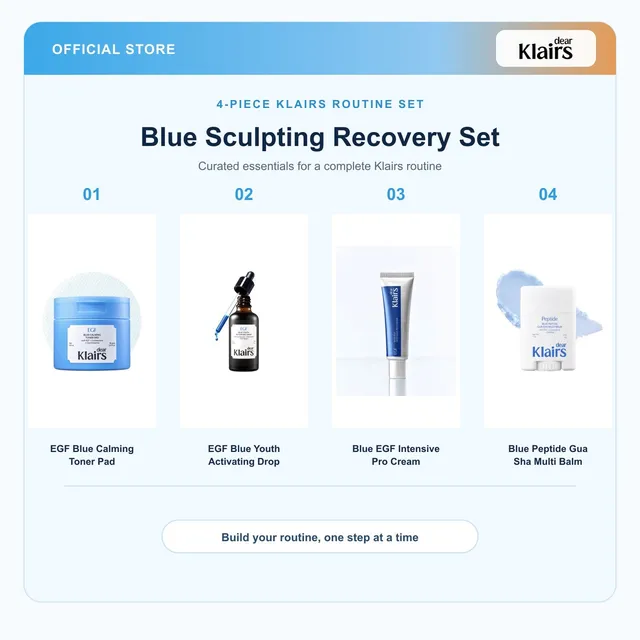 Dear Klairs Blue Sculpting Recovery Set rutinesett 4 deler
