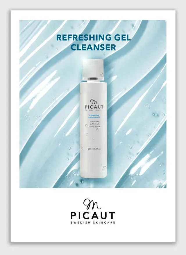 M Picaut Refreshing Gel Cleanser plakat 50x70 cm