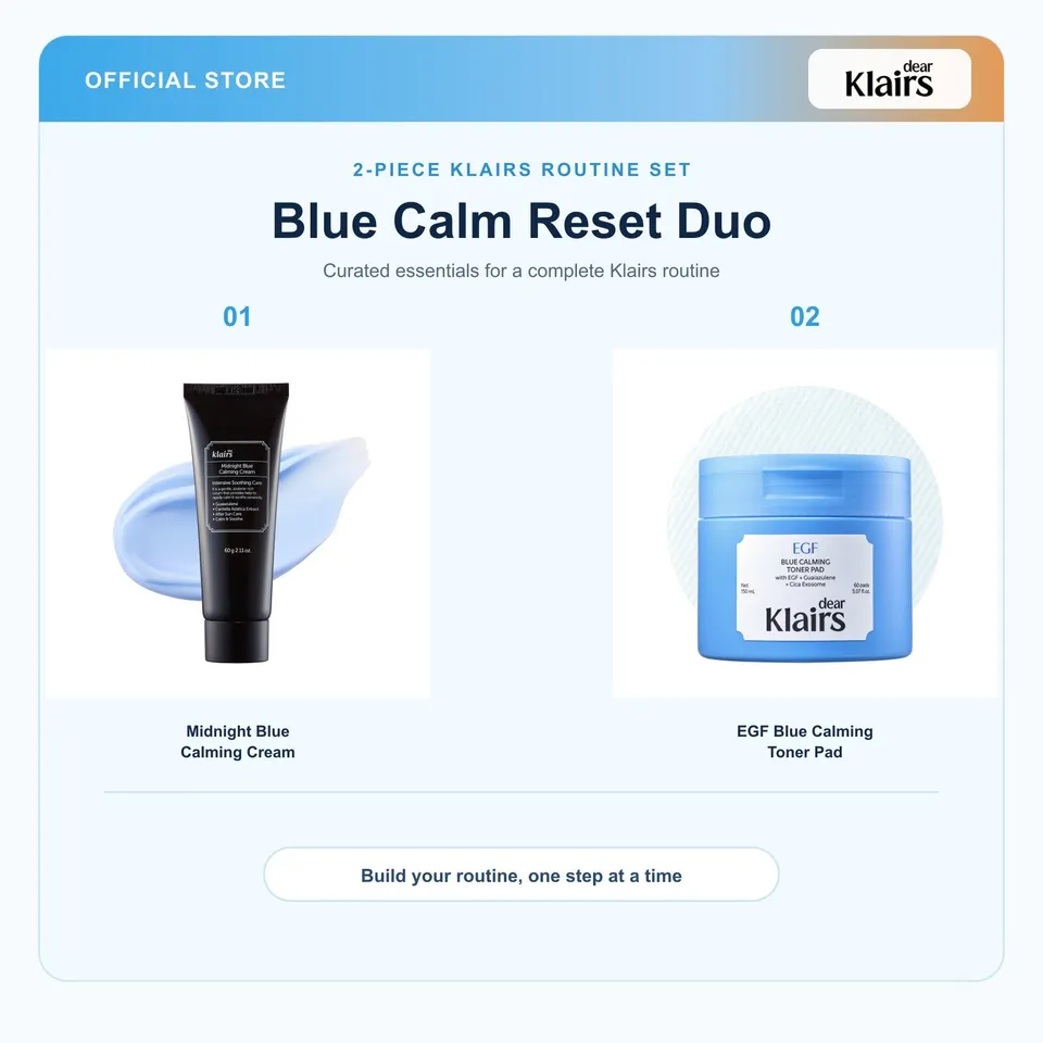 Klairs Blue Calm Reset Duo hudpleiesett for sensitiv hud