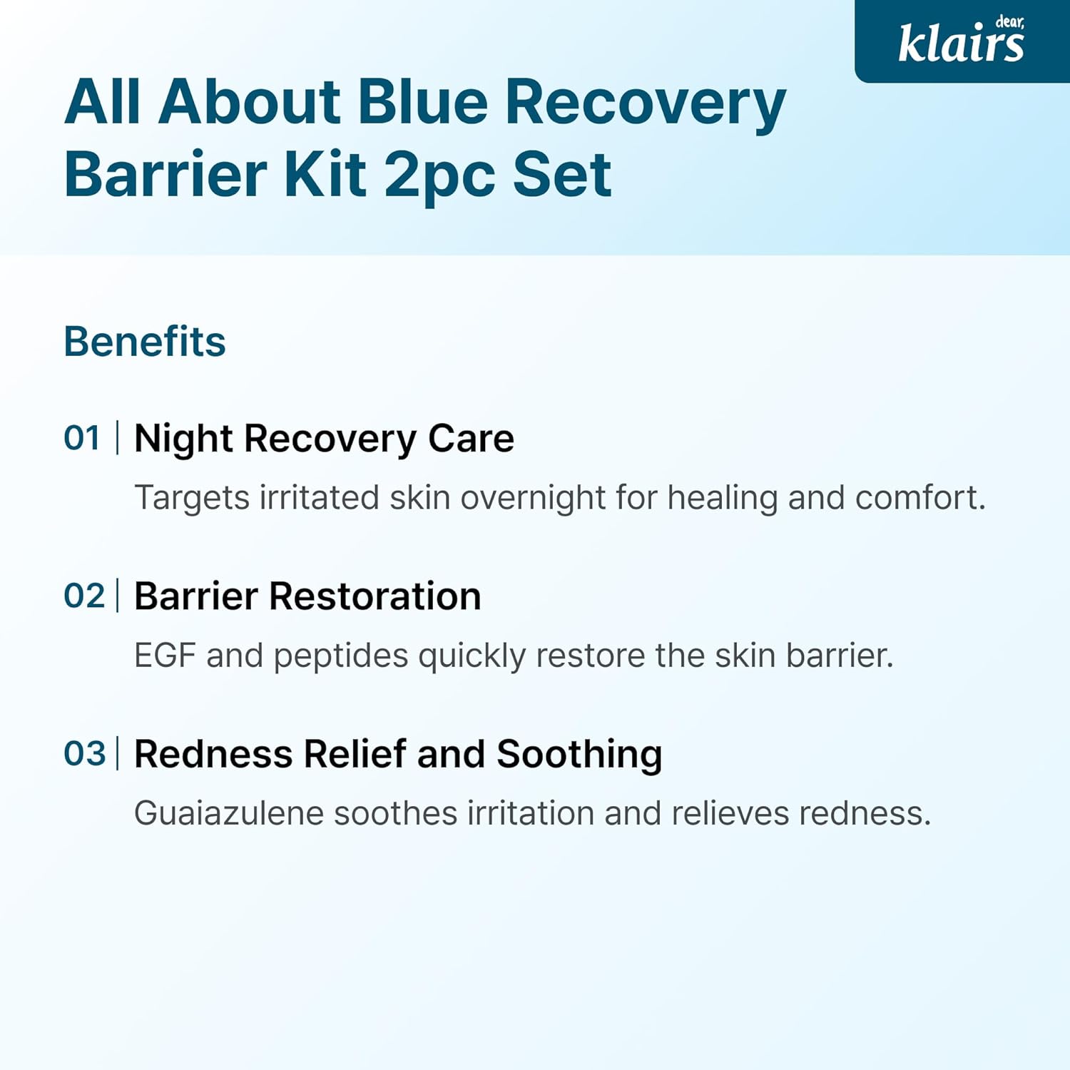 Dear Klairs Midnight Blue Barrier sett serum 20 ml krem 60 ml