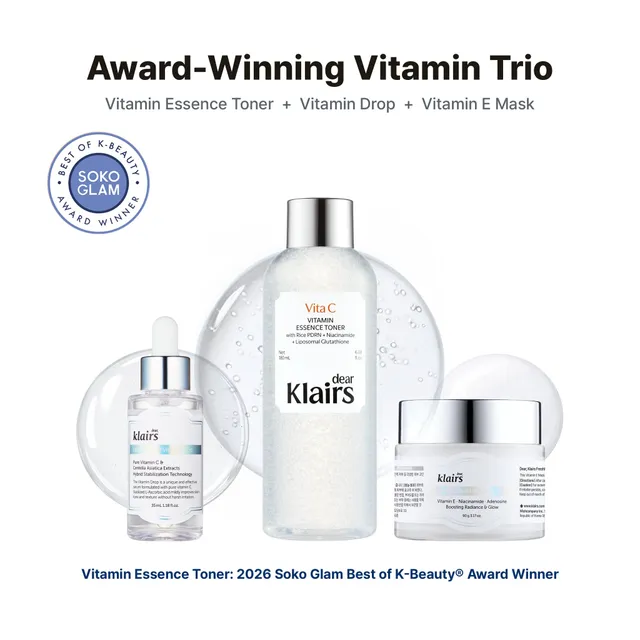 Dear Klairs Freshly Juiced Vitamin Trio hudpleiesett for glød