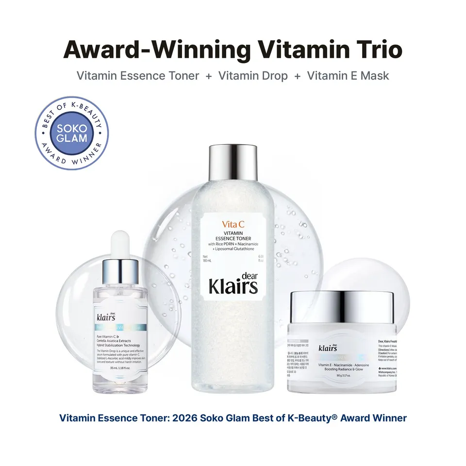 Dear Klairs Freshly Juiced Vitamin Trio hudpleiesett for glød