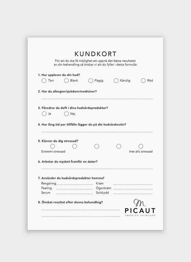 M Picaut Kundkort flyer A5 20 stk