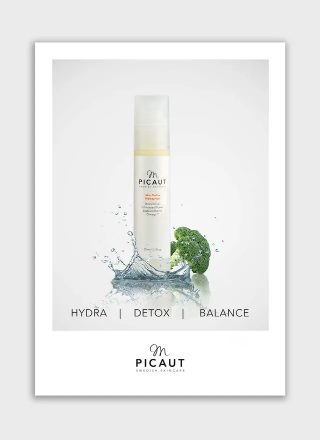 M Picaut Skin Detox flyer A4 brosjyre salong