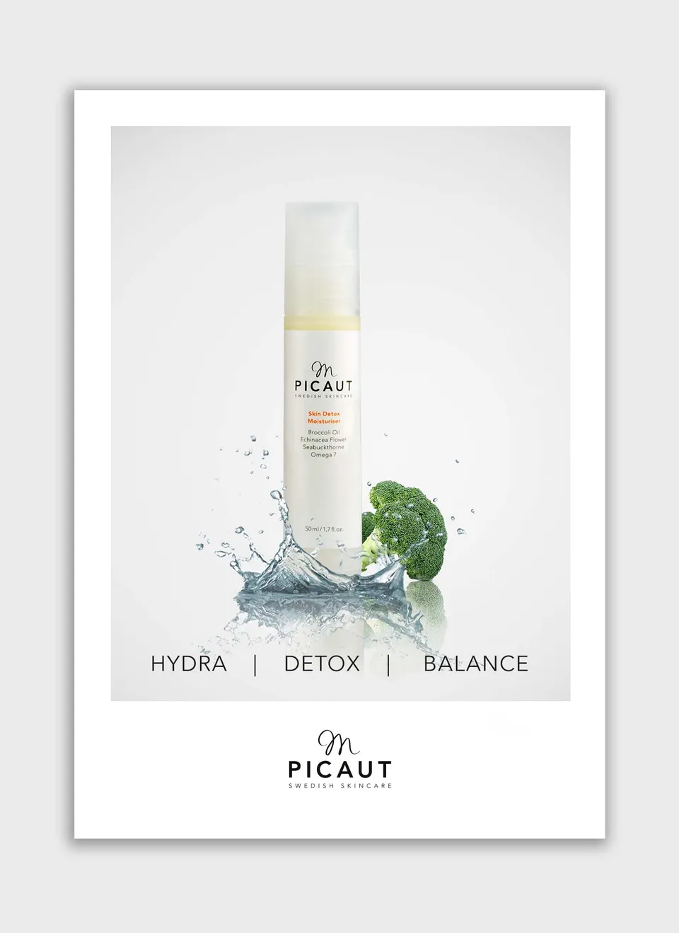 M Picaut Skin Detox flyer A4 brosjyre salong