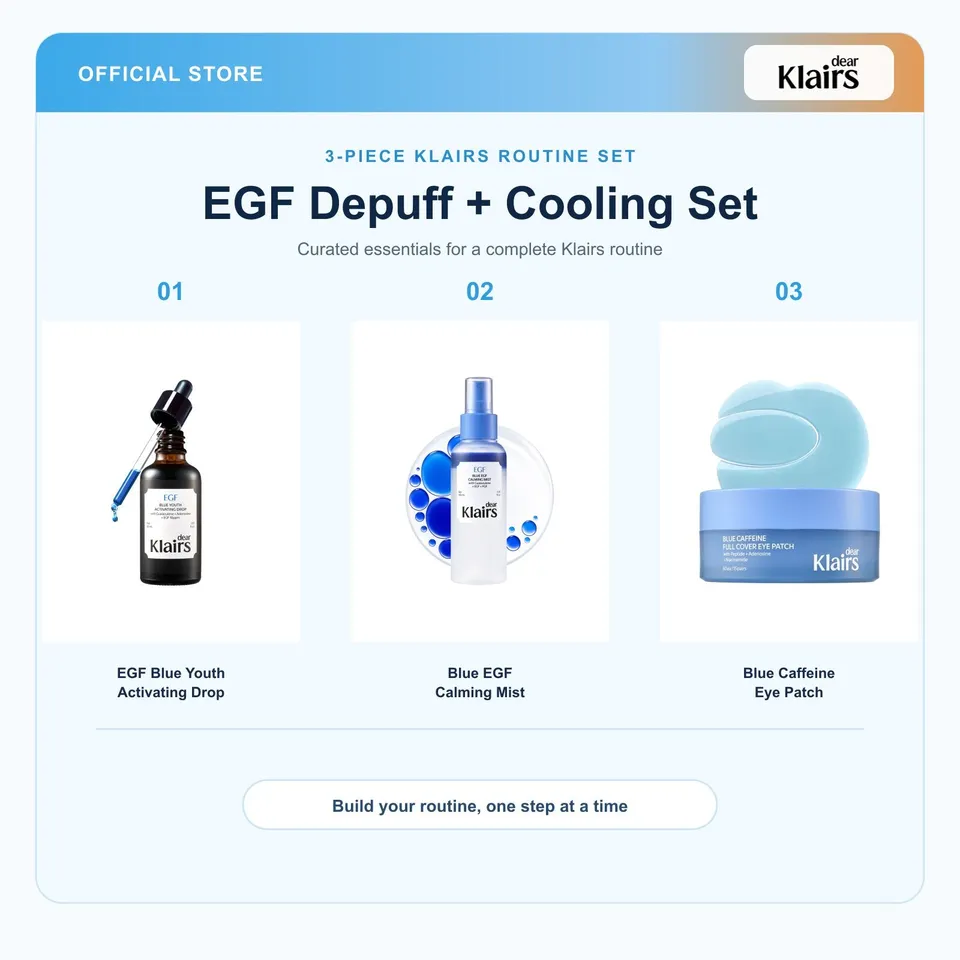 Dear Klairs EGF Depuff & Cooling Set hudpleiesett 3 stk øyne
