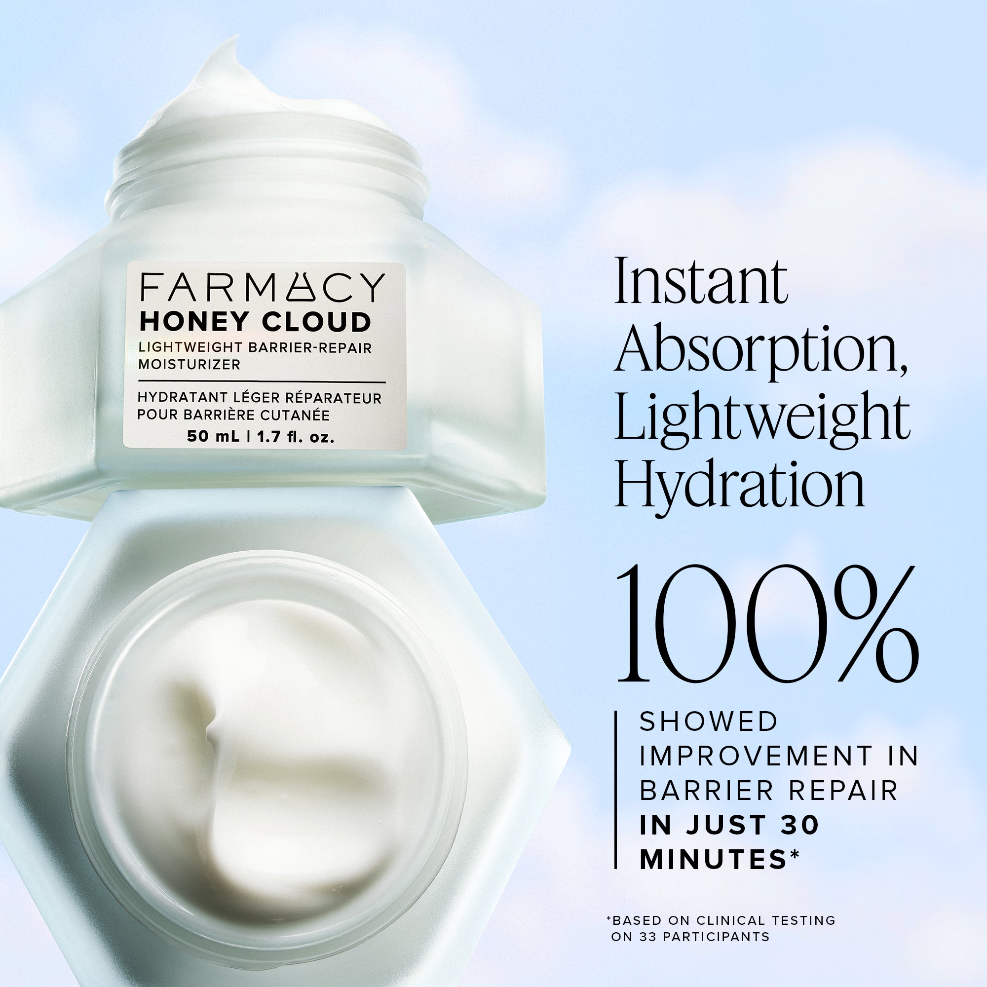 Farmacy Honey Cloud Lightweight Barrier Repair fuktighetskrem 9 ml parfymefri