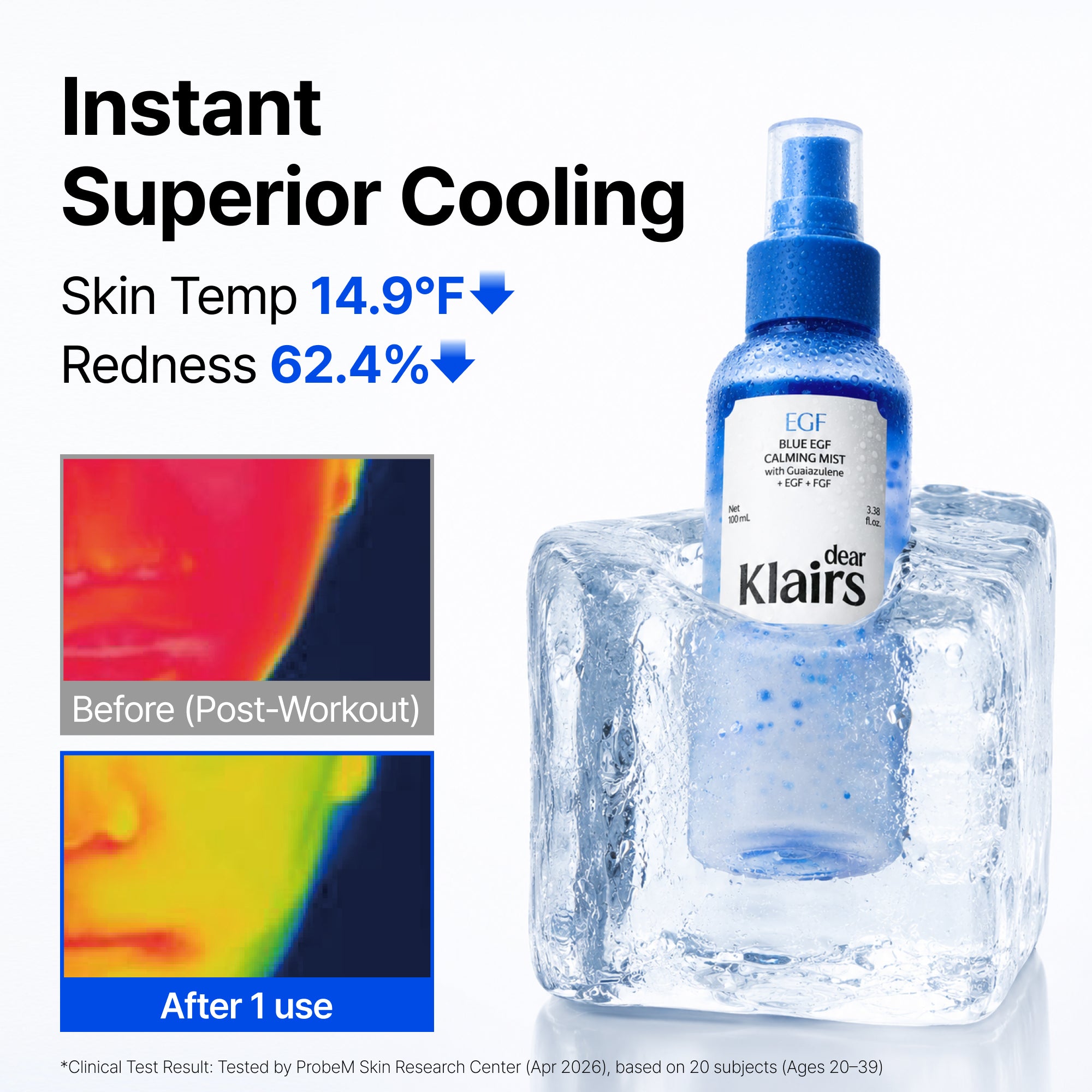 Dear Klairs Blue EGF Calming Mist spray kjølende fet hud