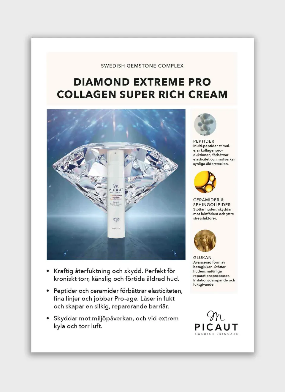 M Picaut Diamond Extreme Pro Collagen flyer A4 kollagen