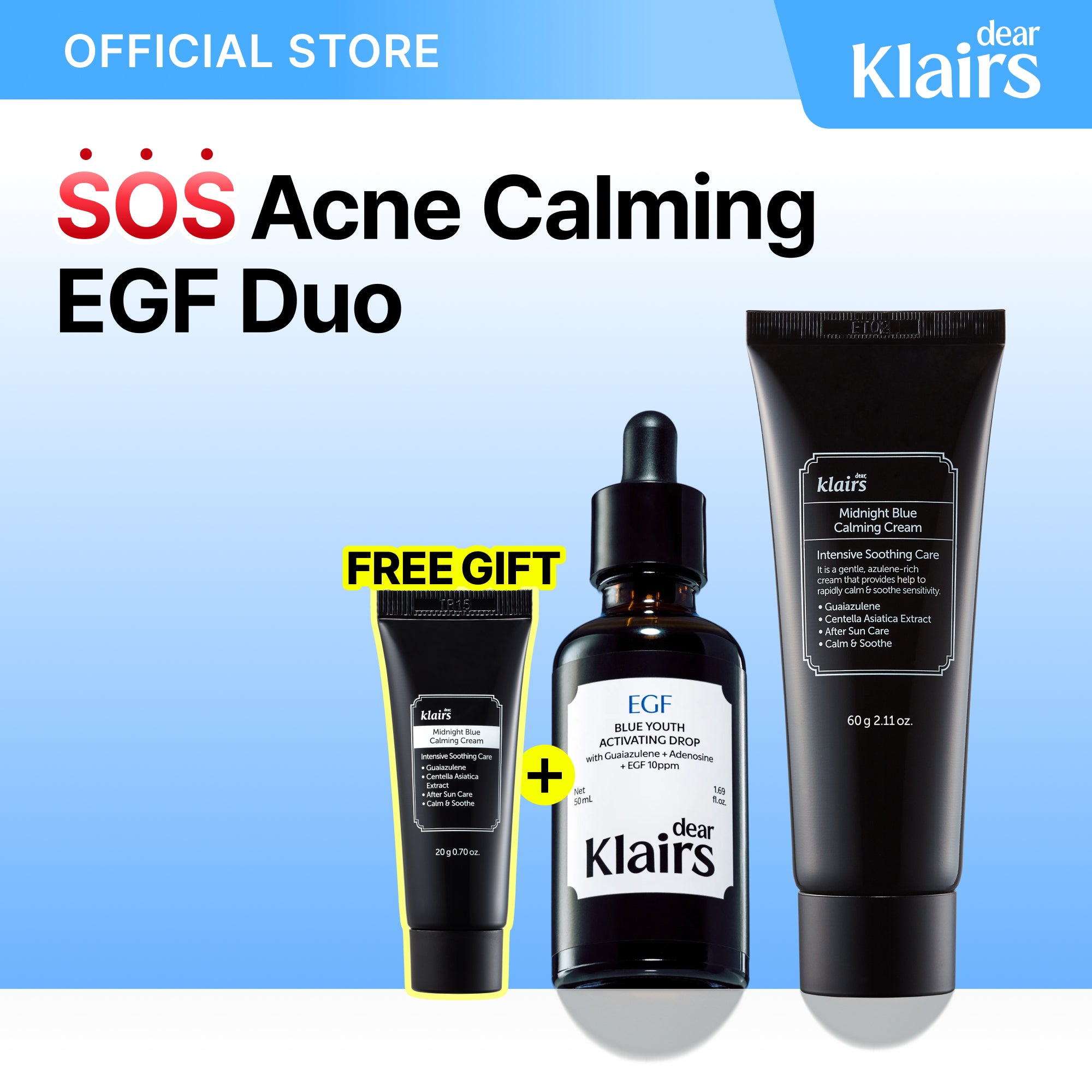 Dear Klairs SOS Calming Duo serum- og kremsett beroligende
