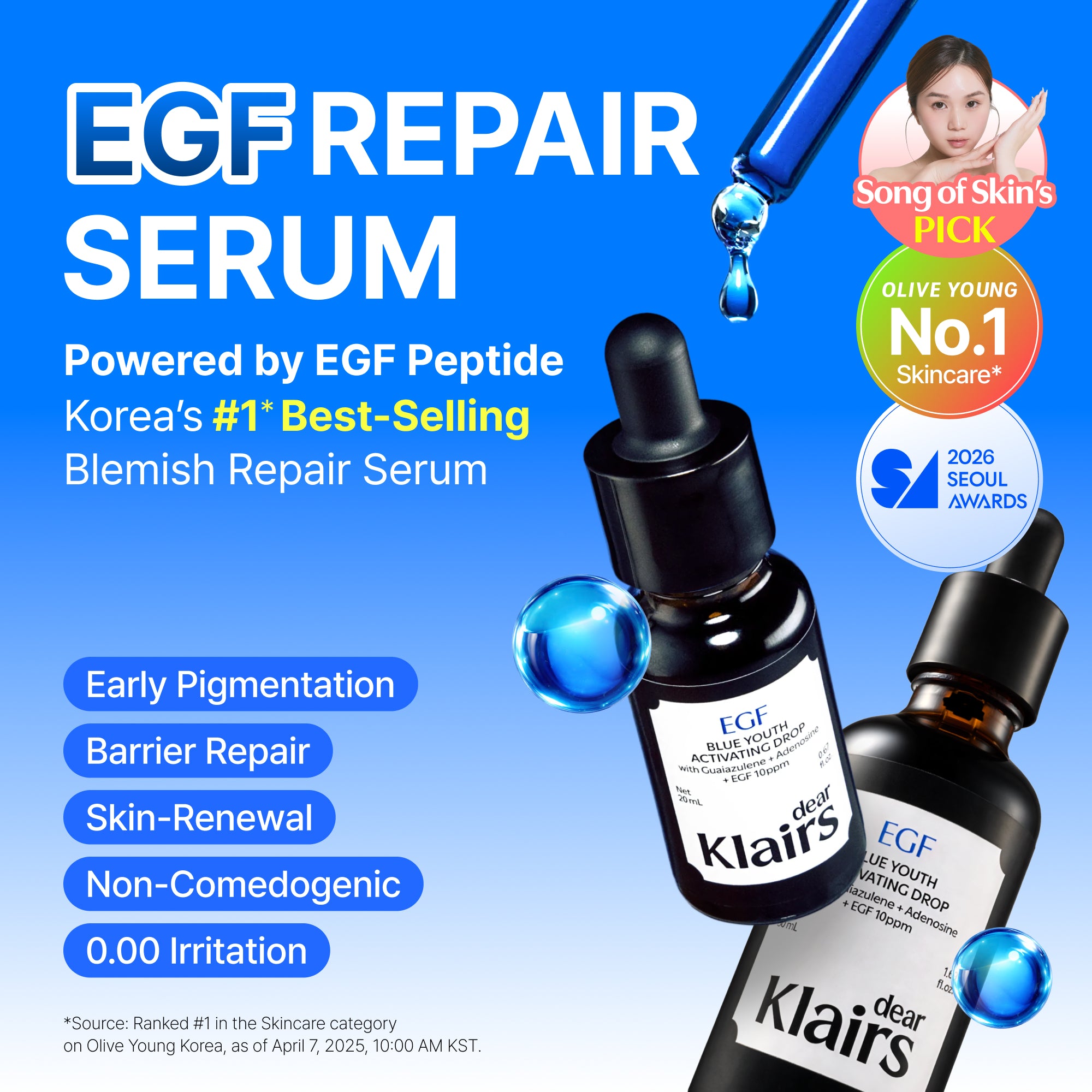 Dear Klairs Blue Youth Activating Drop EGF-serum beroligende