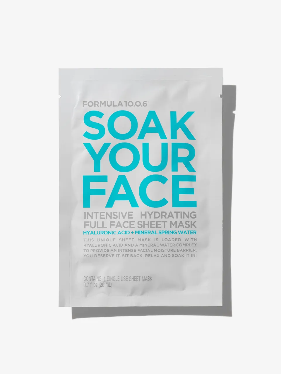 Formula 10.0.6 Soak Your Face arkmaske 3-pakning fukt