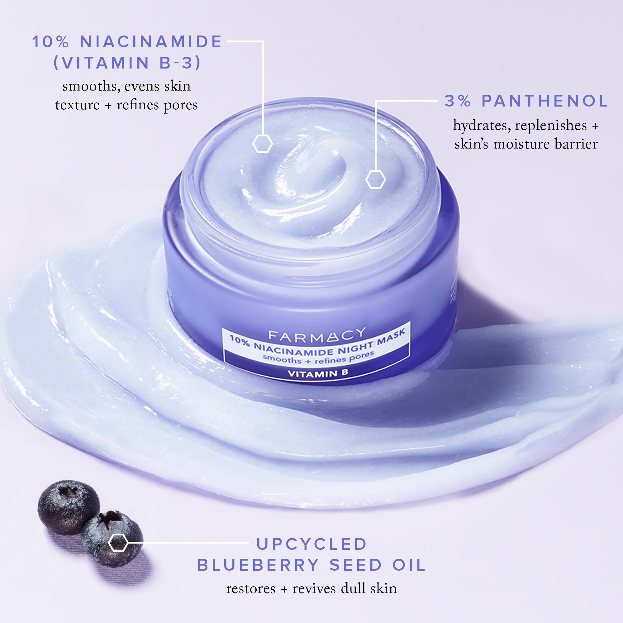 Farmacy 10% Niacinamide Night nattmaske 9 ml mot kviser