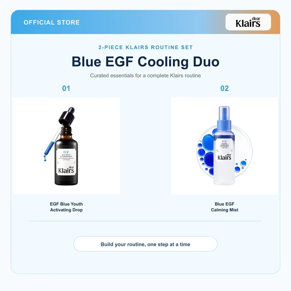 Dear Klairs Blue EGF Cooling Duo serumsett kjølende