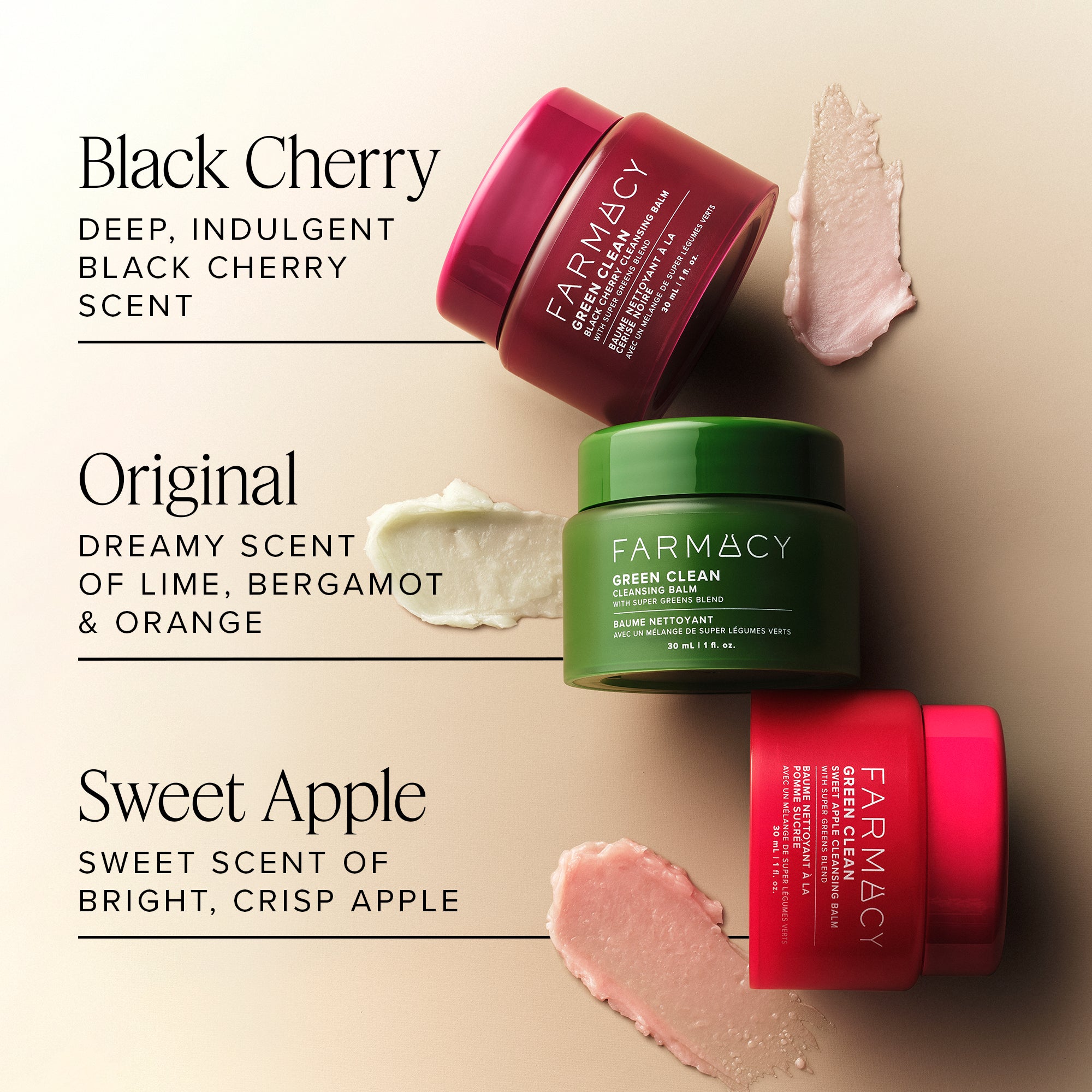 Farmacy Green Clean Sweet Clean Trio rensebalm 3x30 ml