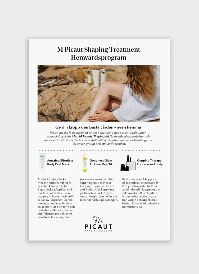 M Picaut Shaping Treatment hjemmeprogram brosjyre A5 20 stk