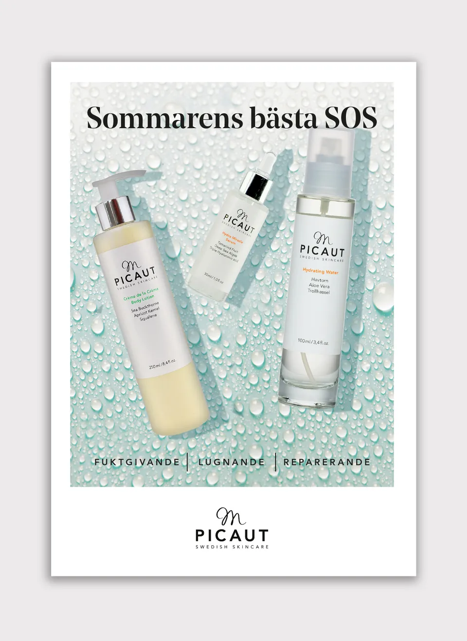 M Picaut Sommarens bästa SOS flyer A4 papir