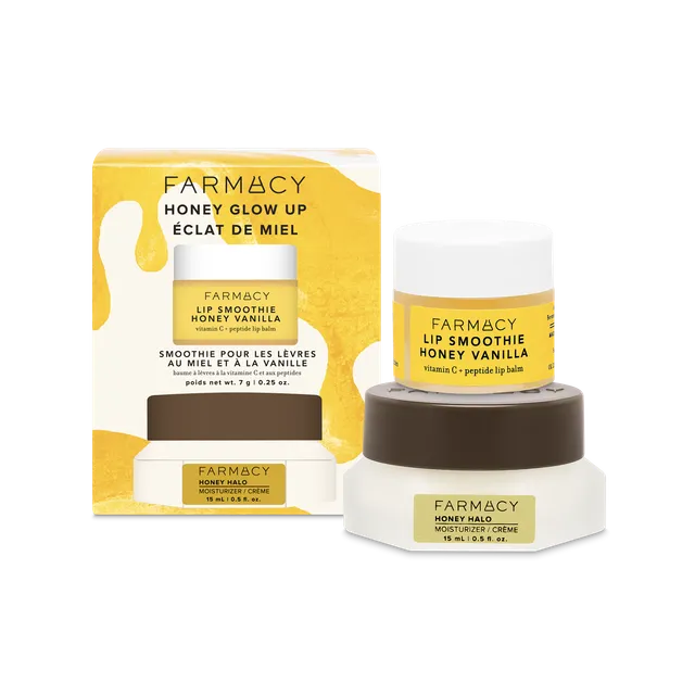 Farmacy Honey Glow Up gavesett krem + leppe 2-delt