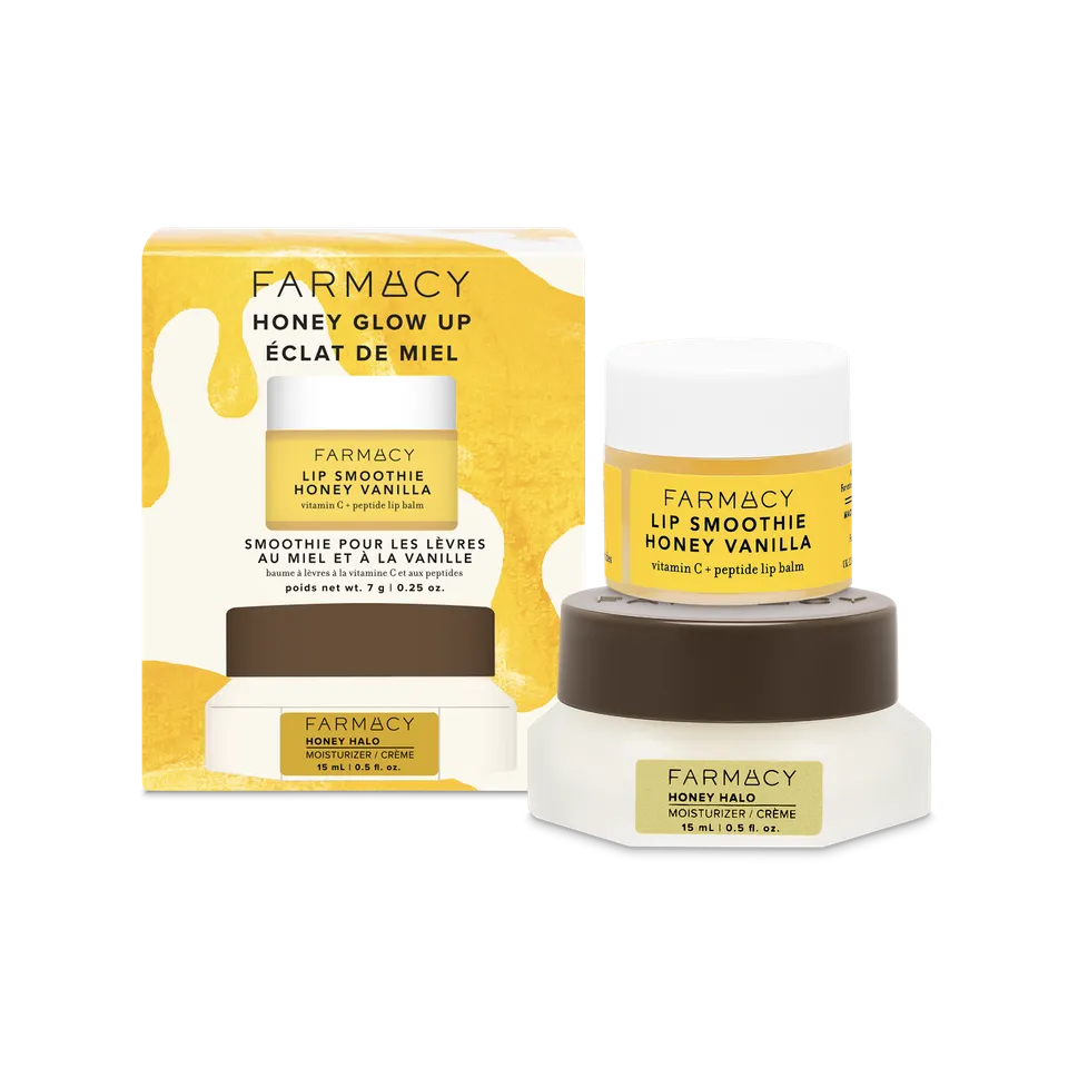 Farmacy Honey Glow Up gavesett krem + leppe 2-delt
