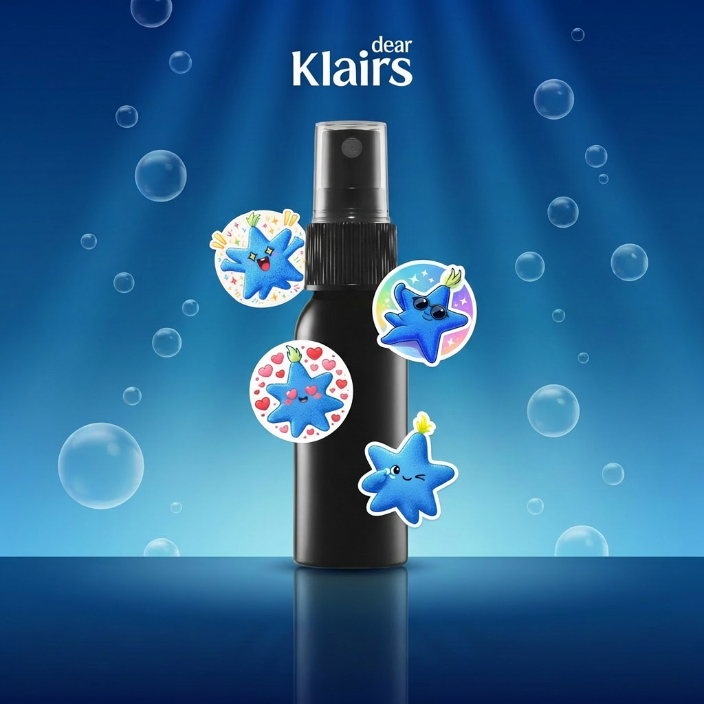 Dear, Klairs My Blue DIY Mist Kit mistflaske stickers blå