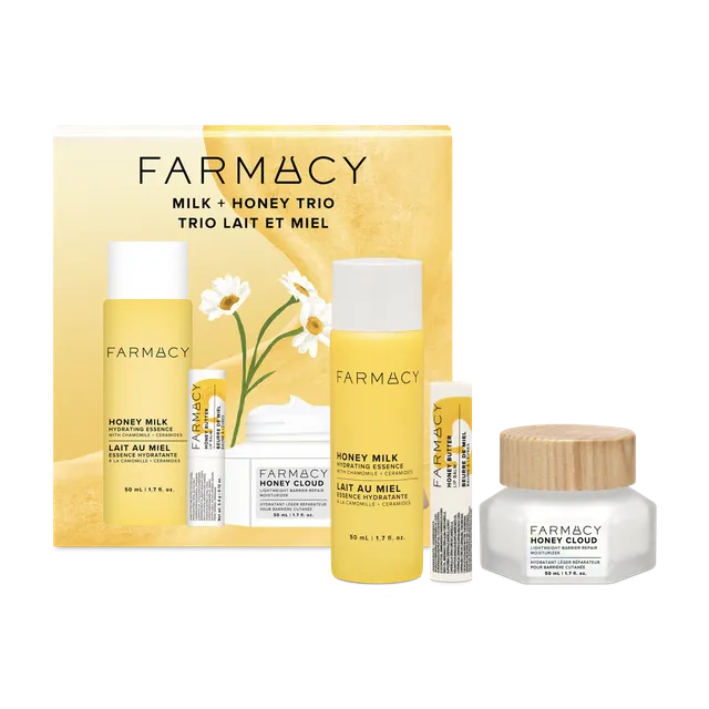 Farmacy Milk & Honey Trio gavesett lett fukt for sensitiv hud
