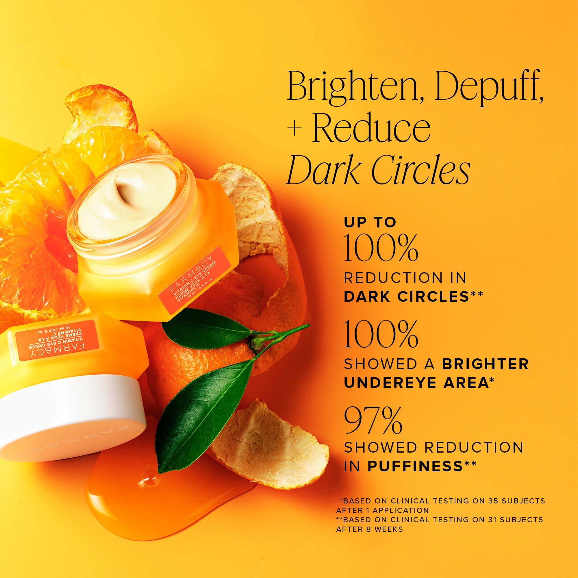 Farmacy Bright On Vitamin C øyekrem 15 ml mørke ringer