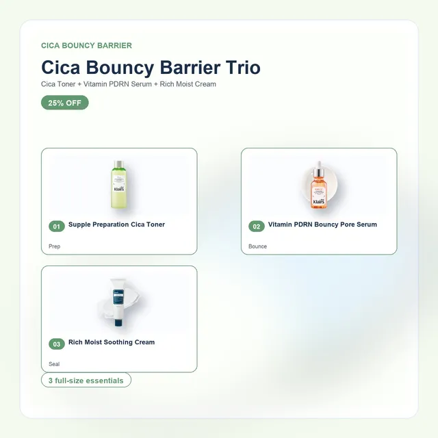 Dear Klairs Cica Bouncy Barrier Trio hudpleiesett cica