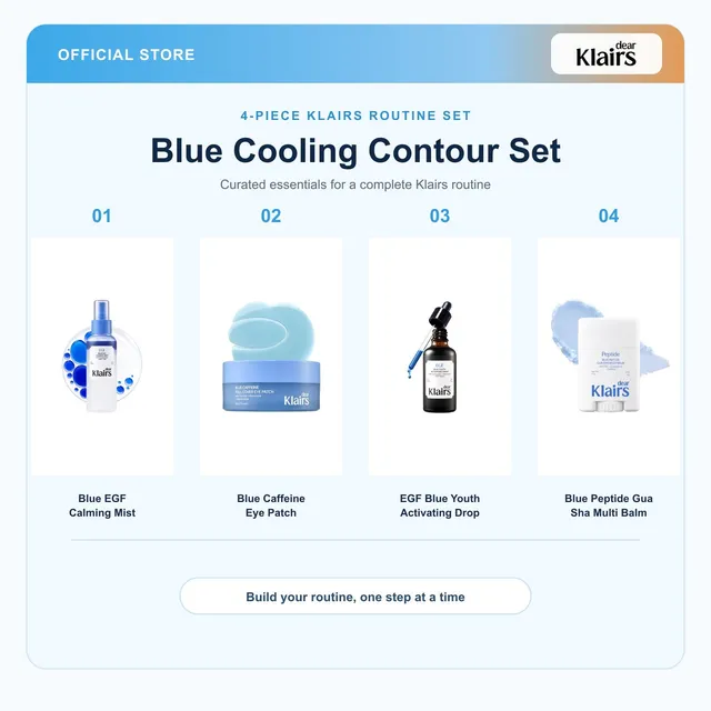 Dear Klairs Blue Cooling Contour Set hudpleiesett 4 deler
