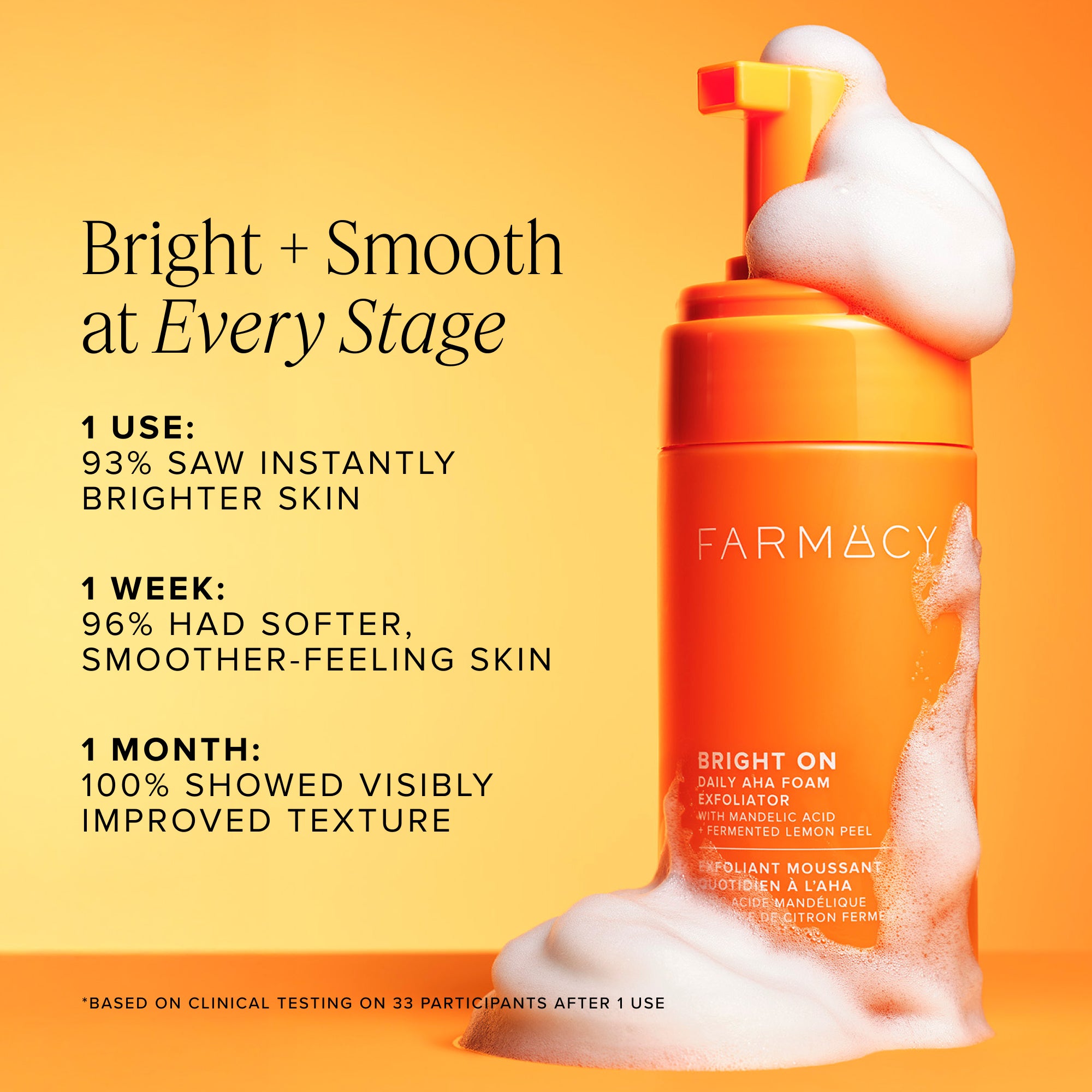 Farmacy Bright On Daily AHA Foam renseskum 100 ml mild
