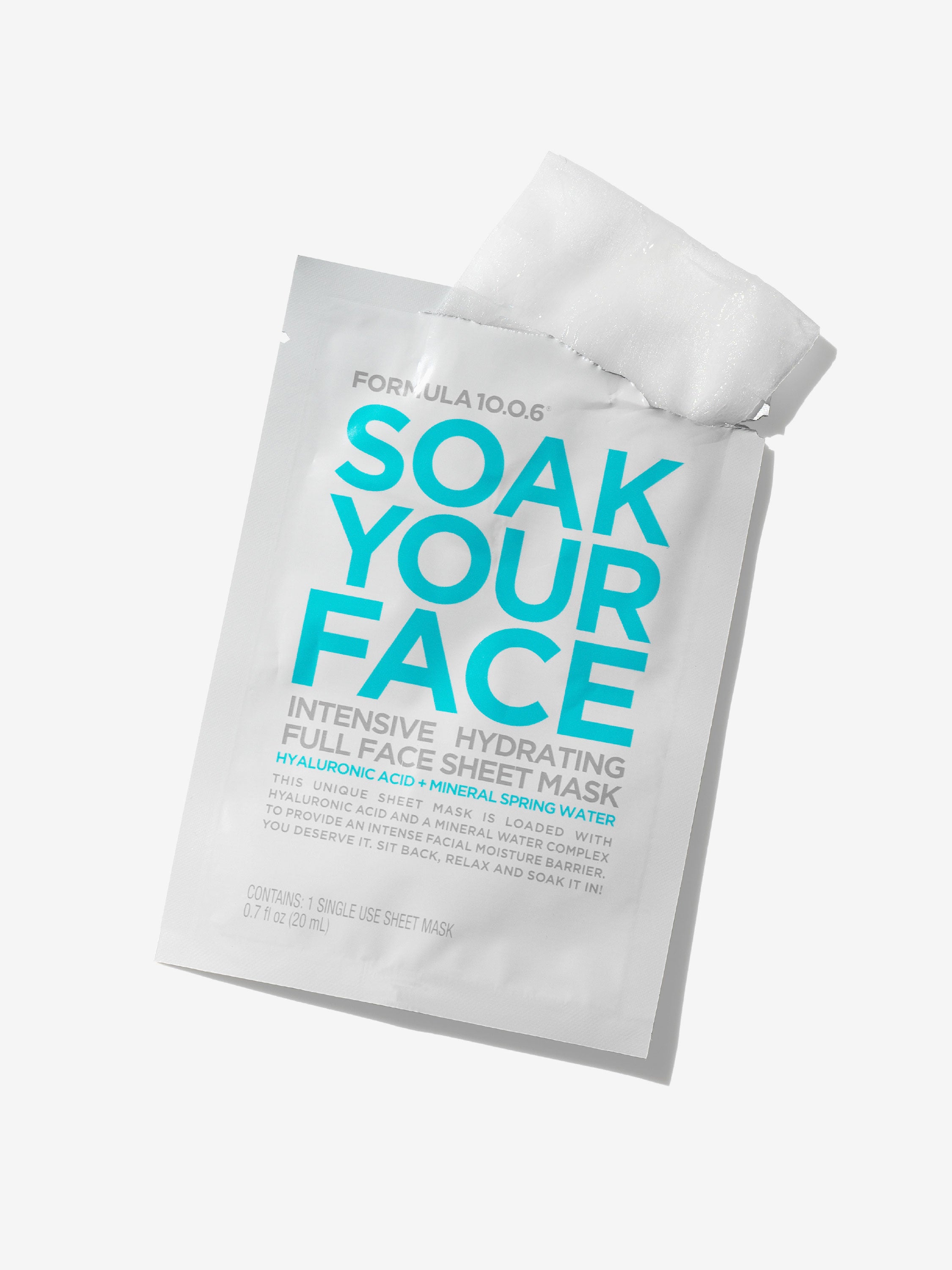 Formula 10.0.6 Soak Your Face arkmaske 3-pakning fukt