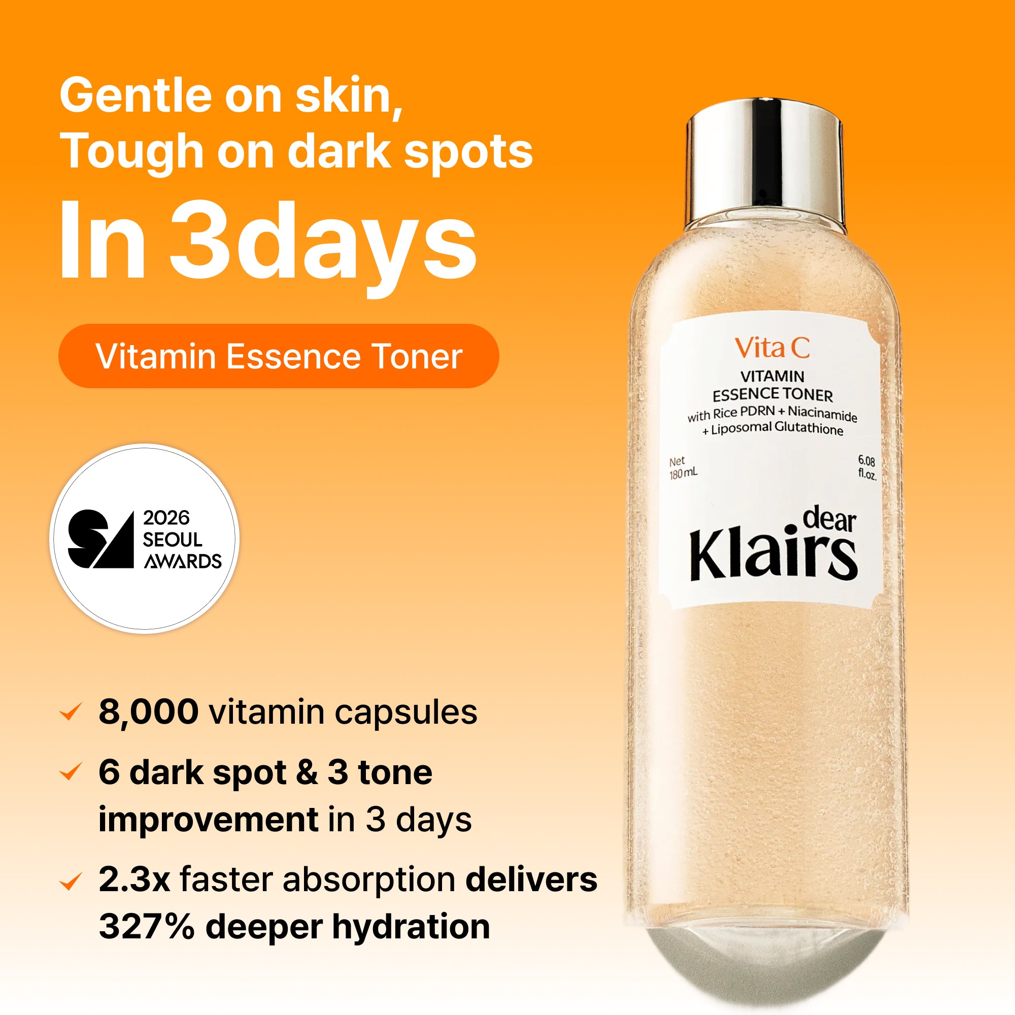 Klairs Vitamin PDRN Glow Routine hudpleiesett 4 produkter