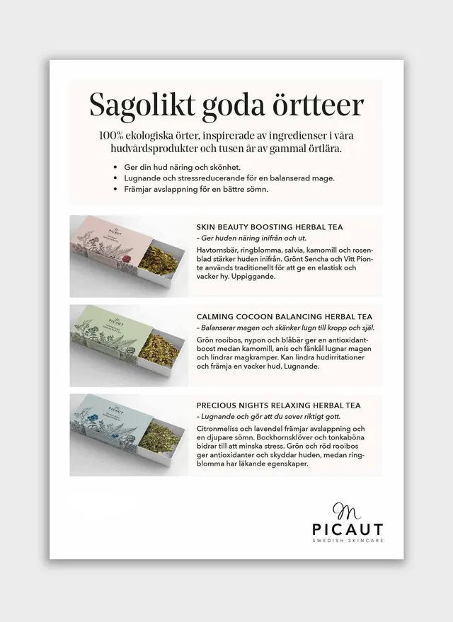 M Picaut ørtte flyer A4 informasjonsark