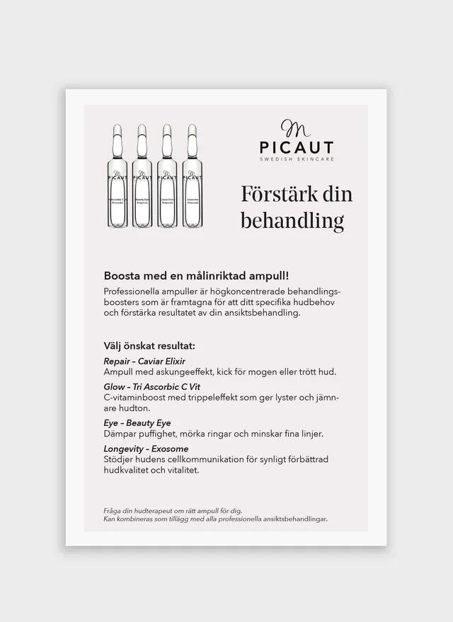M Picaut Flyer Ampuller informasjonsark A5 10 stk
