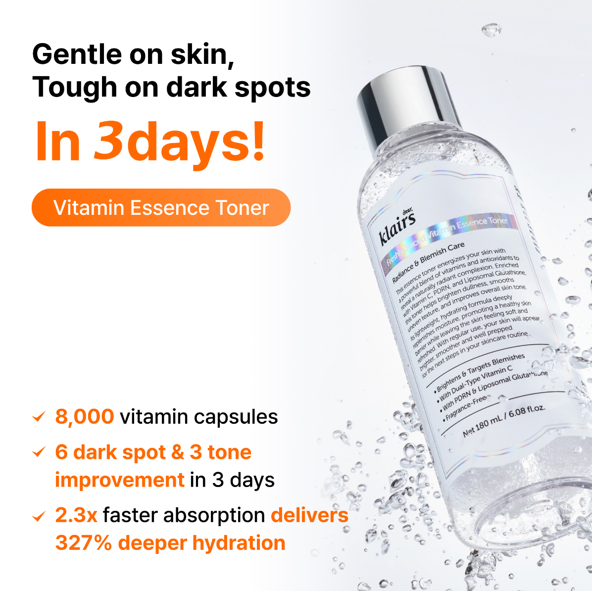 Dear Klairs 3-Day Glass Skin Vitamin Kit hudpleiesett mot kviser