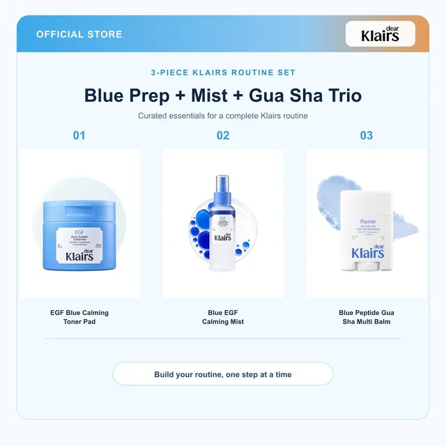 Dear Klairs Blue Prep Mist Gua Sha Trio sett