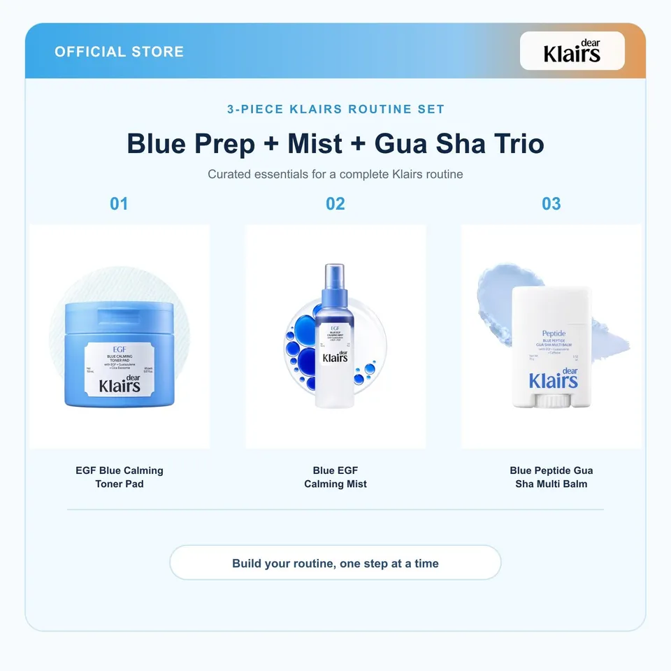 Dear Klairs Blue Prep Mist Gua Sha Trio sett