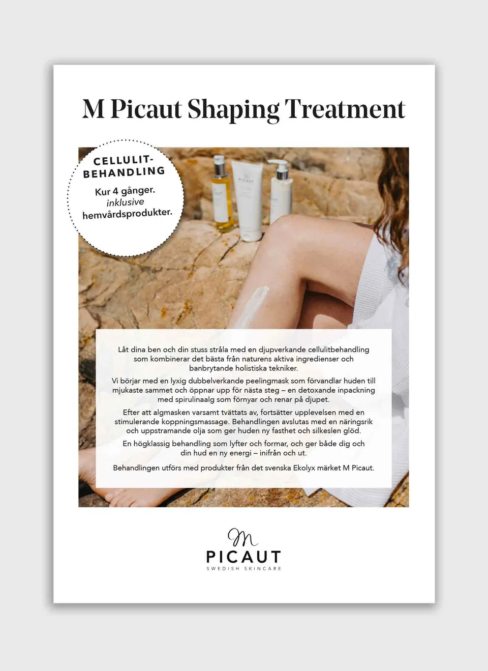M Picaut Shaping Treatment flyer A4 informasjonsark