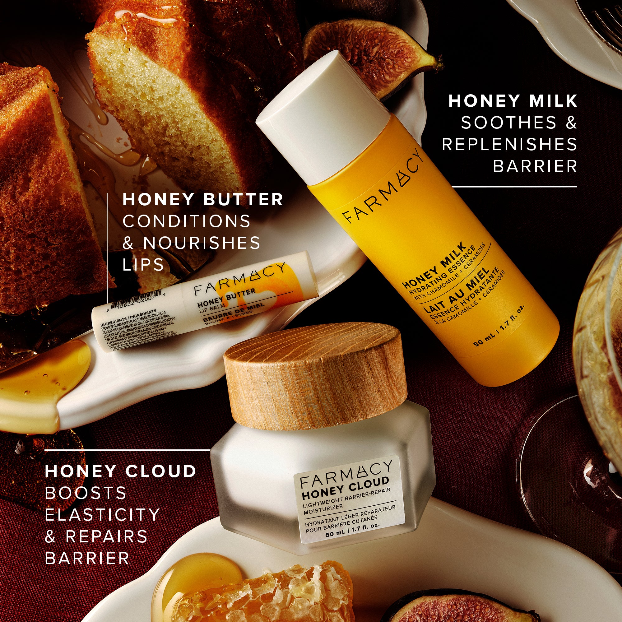 Farmacy Milk & Honey Trio gavesett lett fukt for sensitiv hud