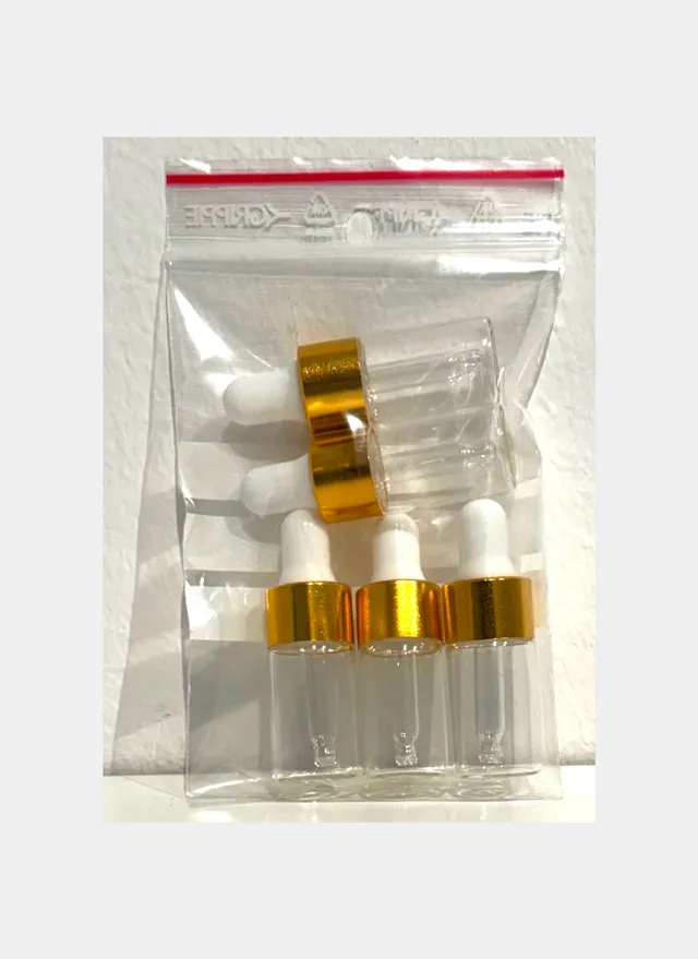 M Picaut miniglassflaske med pipette 3 ml 5-pakning