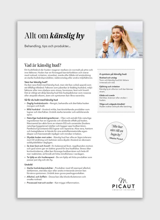 M Picaut sensitiv hud flyer A4 10-pakning